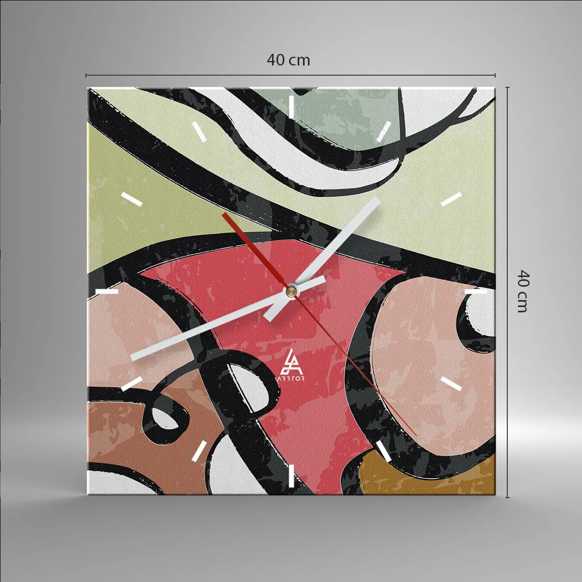 Horloge murale - Pendule murale - Pirouettes parmi les couleurs - 40x40 cm