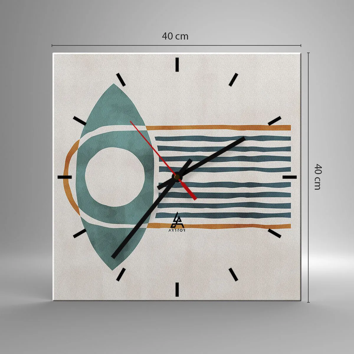 Reloj de pared - Reloj de vidrio - Signos y rituales - 40x40 cm