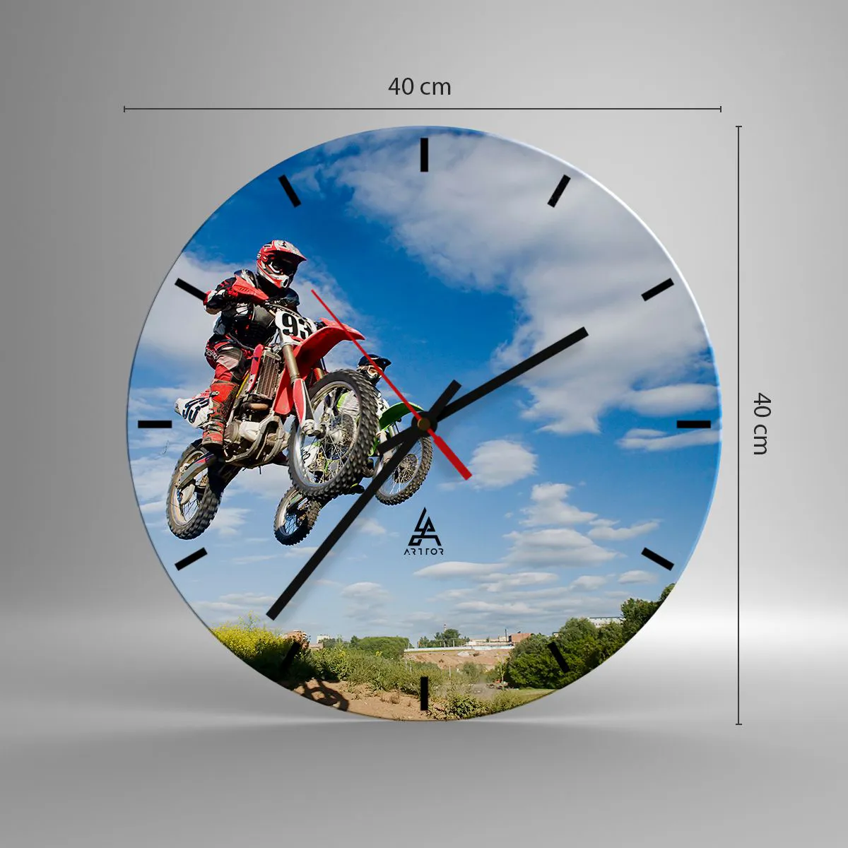 Ceas de perete - Ceas pe sticlă - Salt în cer - 40x40 cm