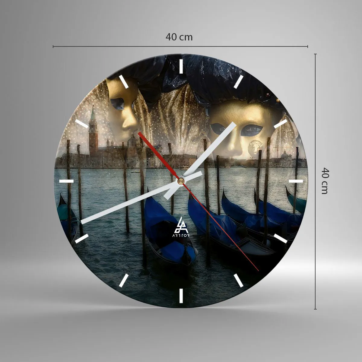 Orologio da parete - Orologio in Vetro - È ora di iniziare il carnevale - 40x40 cm