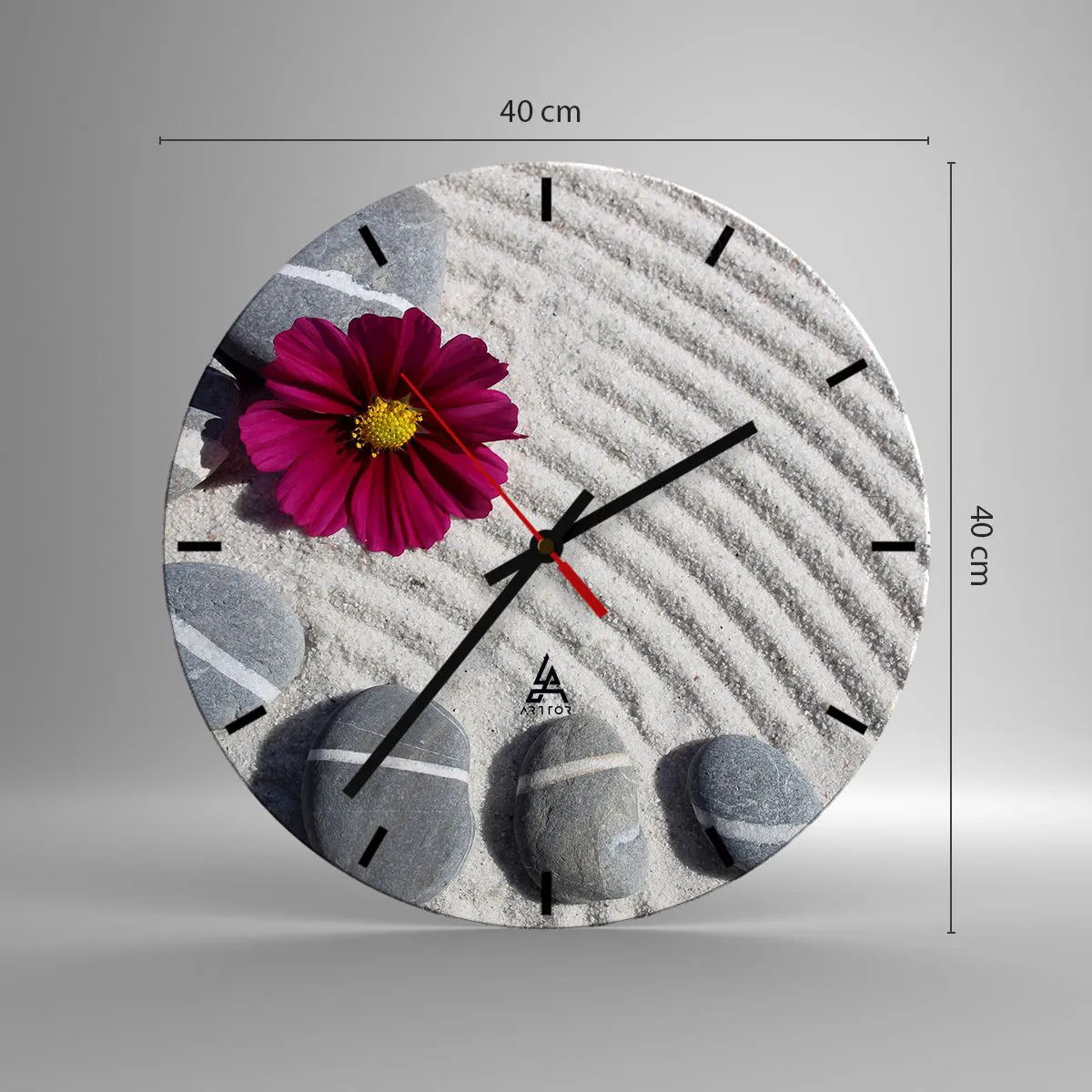 Wanduhr - Glasuhr - Energie und Ruhe des Zauberkreises der Natur - 40x40 cm