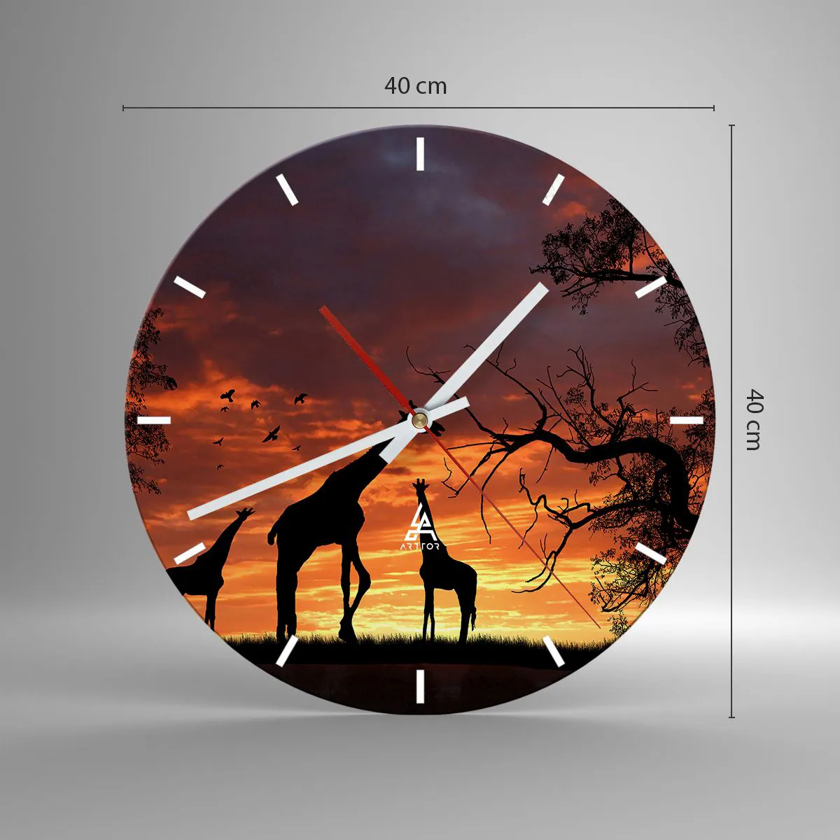 Zegar ścienny - Mała kolacja w gronie najbliższych - 40x40 cm