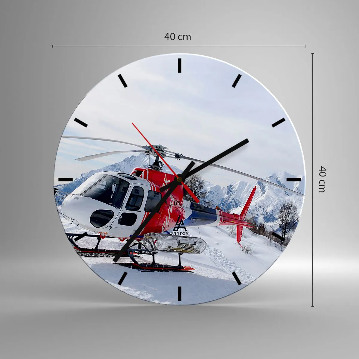 Wanduhr - Glasuhr - Immer bereit - 40x40 cm