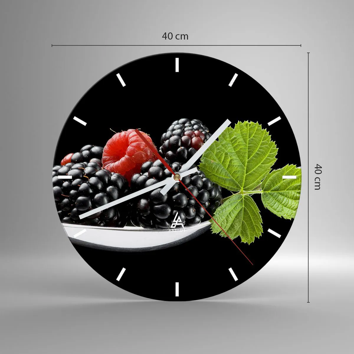 Ceas de perete - Ceas pe sticlă - Gustul prospețimii - 40x40 cm