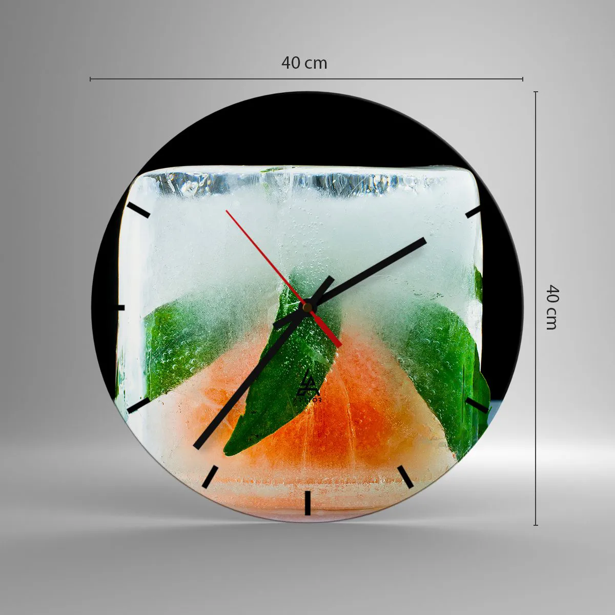Wanduhr - Glasuhr - Frisch und kühl - 40x40 cm