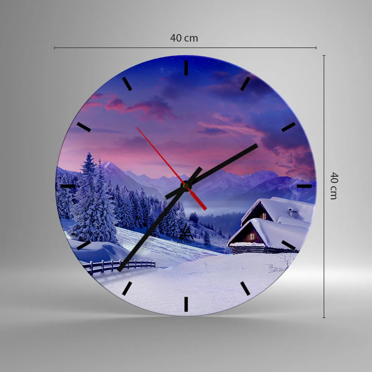 Ceas de perete - Ceas pe sticlă - Noapte liniștită - 40x40 cm