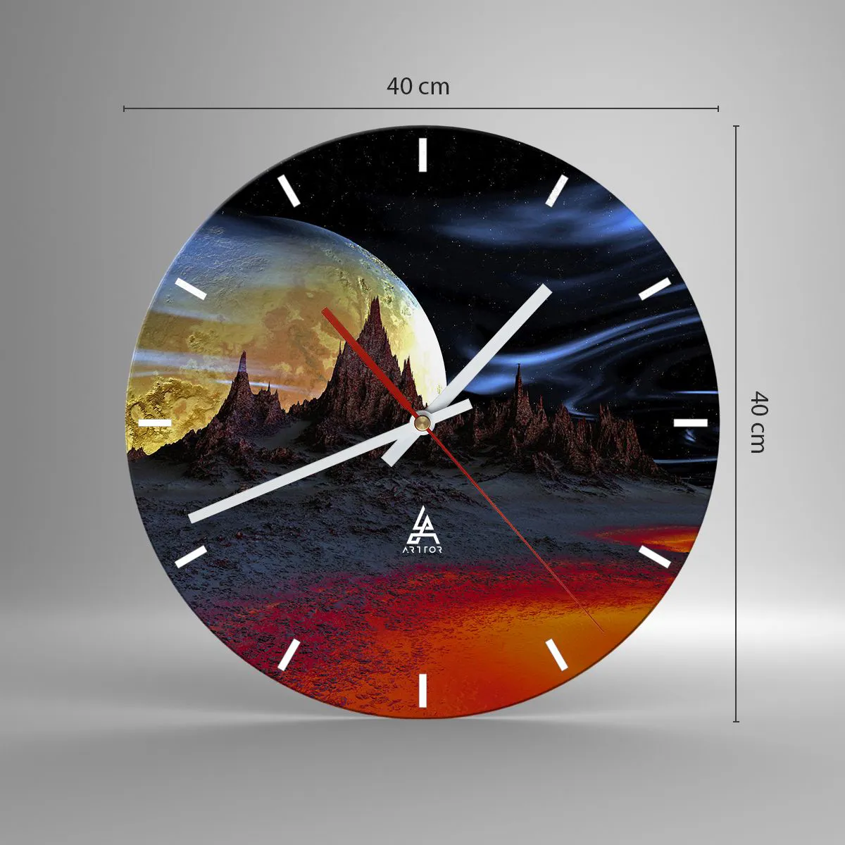 Relógio de parede - Relógio em vidro - Mundo desconhecido - 40x40 cm