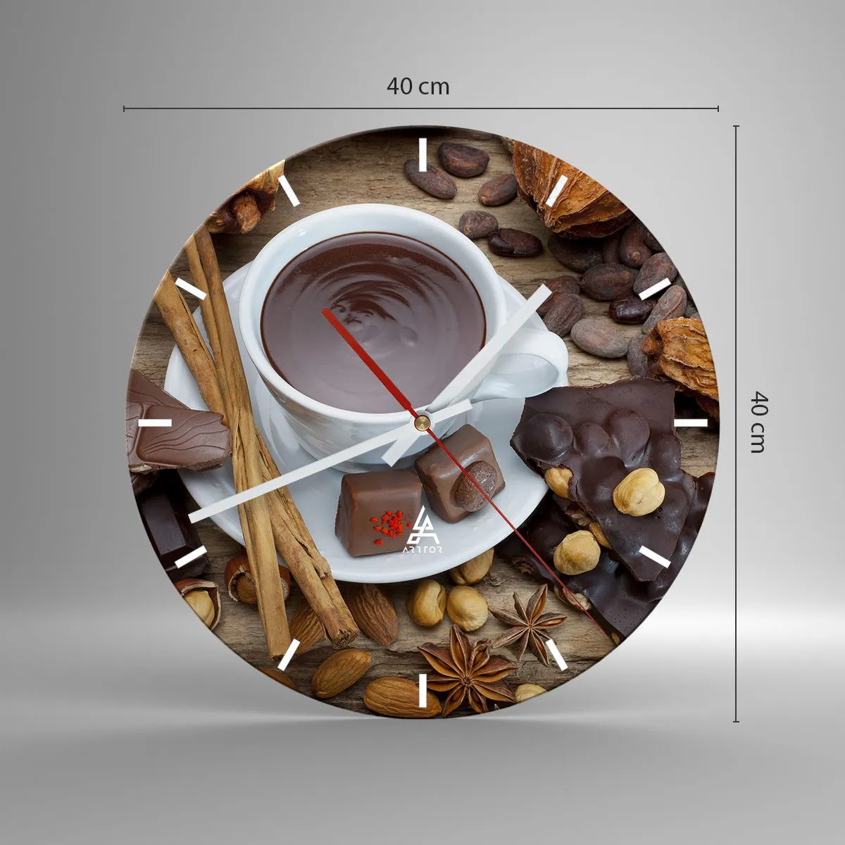 Wanduhr - Glasuhr - Aus einer märchenhaften Schokoladenfabrik - 40x40 cm