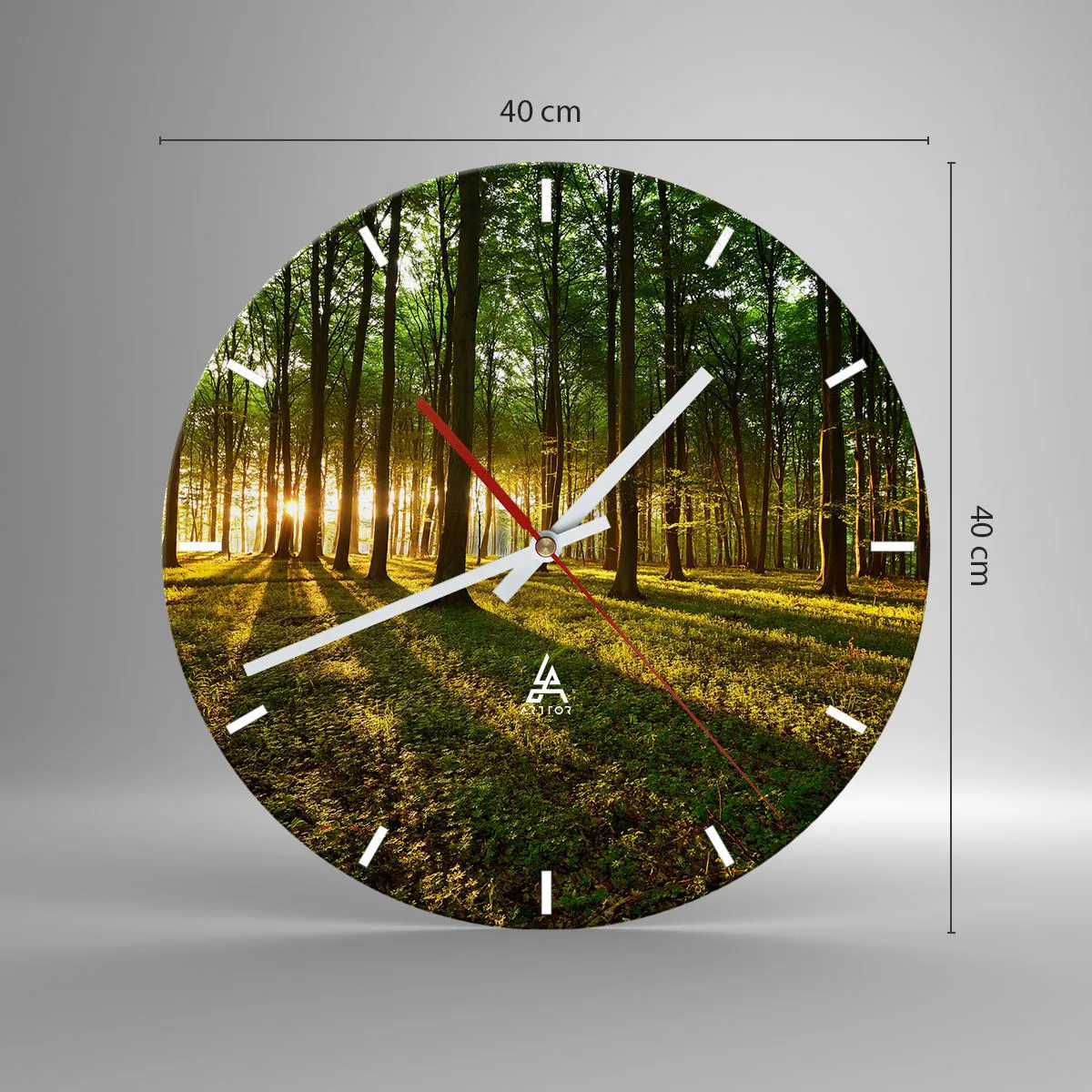 Wall clock - Clock on glass - Photography of All Springs - 40x40 cm