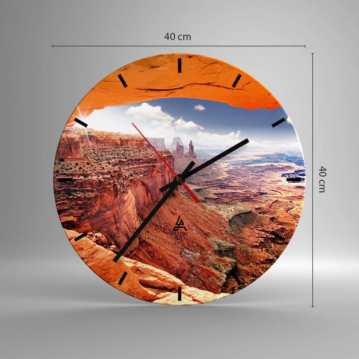 Ceas de perete - Ceas pe sticlă - Sculptat de natura însăși - 40x40 cm