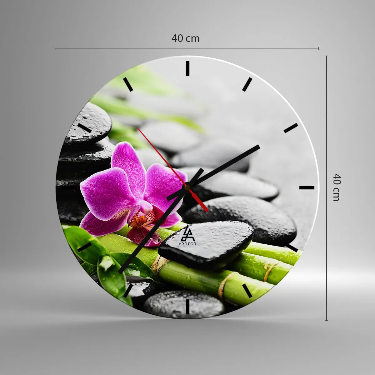 Ceas de perete - Ceas pe sticlă - Într-un echilibru pașnic - 40x40 cm