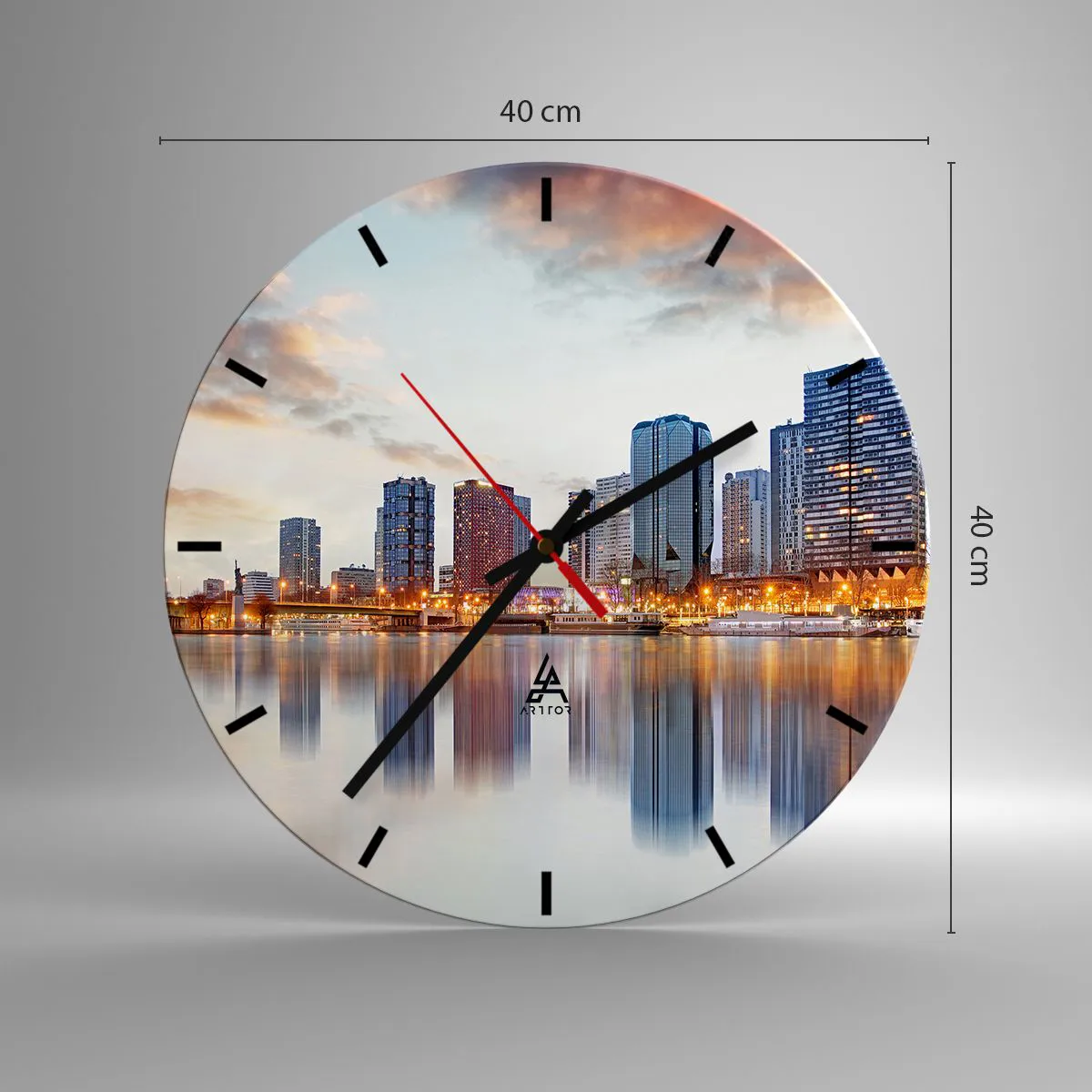 Wanduhr - Glasuhr - Die monumentale Ruhe von Paris - 40x40 cm