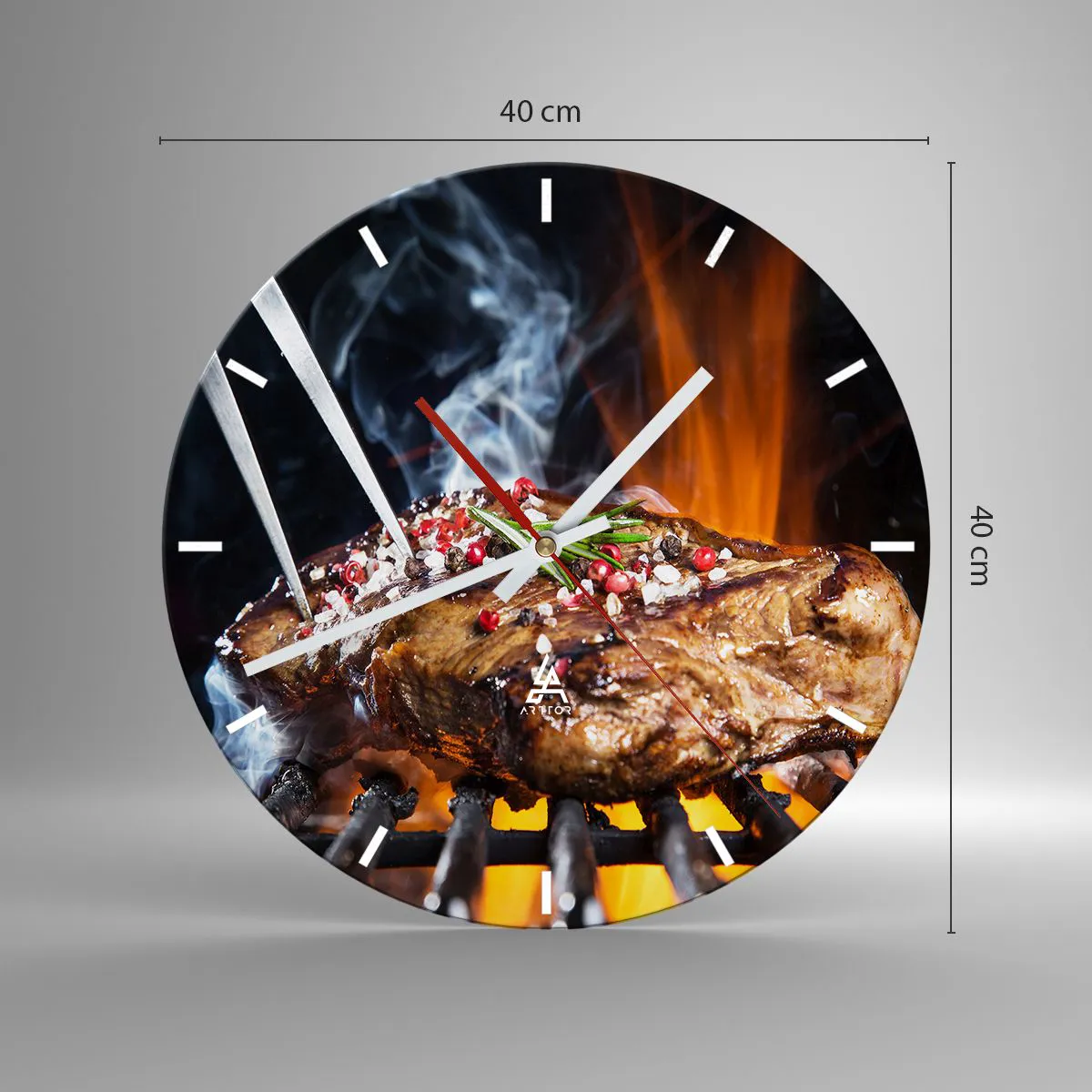 Wanduhr - Glasuhr - Saftig und duftend - 40x40 cm