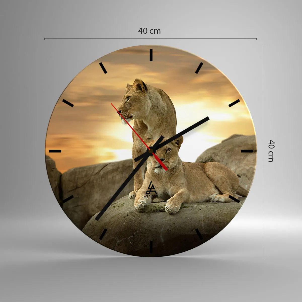 Wall clock - Clock on glass - Royal Majesty - 40x40 cm