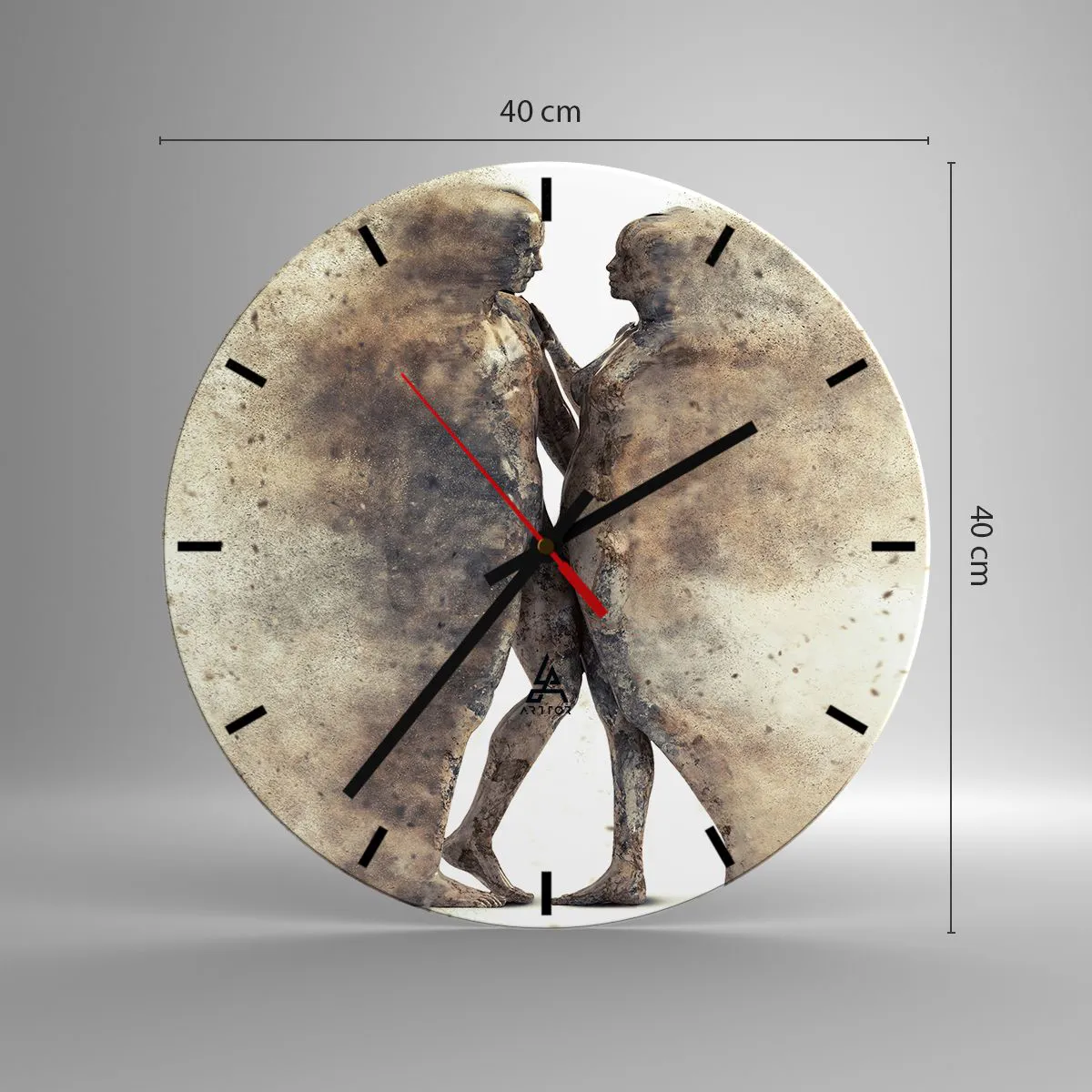 Reloj de pared - Reloj de vidrio - Del polvo resurgieron para amar - 40x40 cm