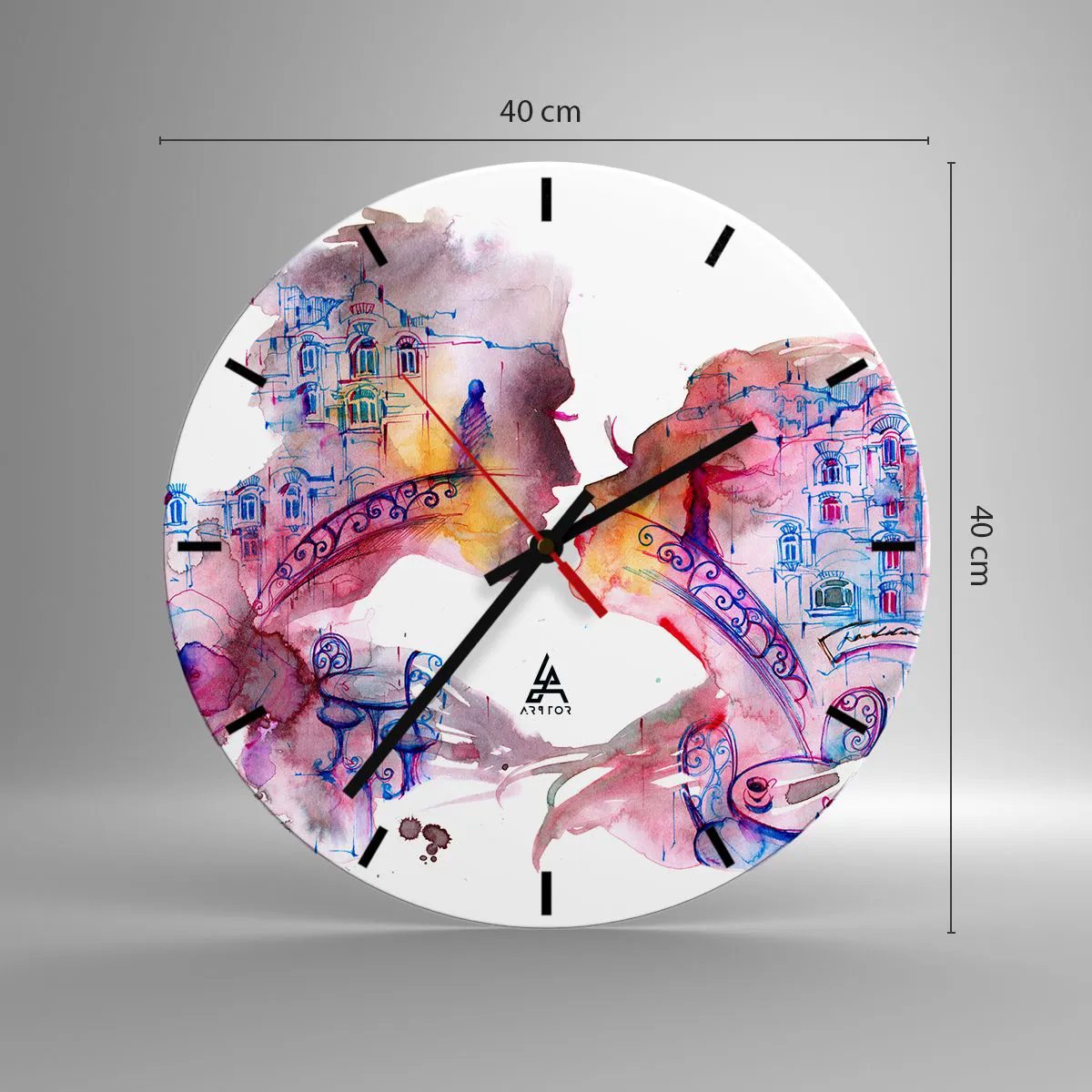 Wall clock - Clock on glass - Secret Bridge Of Sighs - 40x40 cm