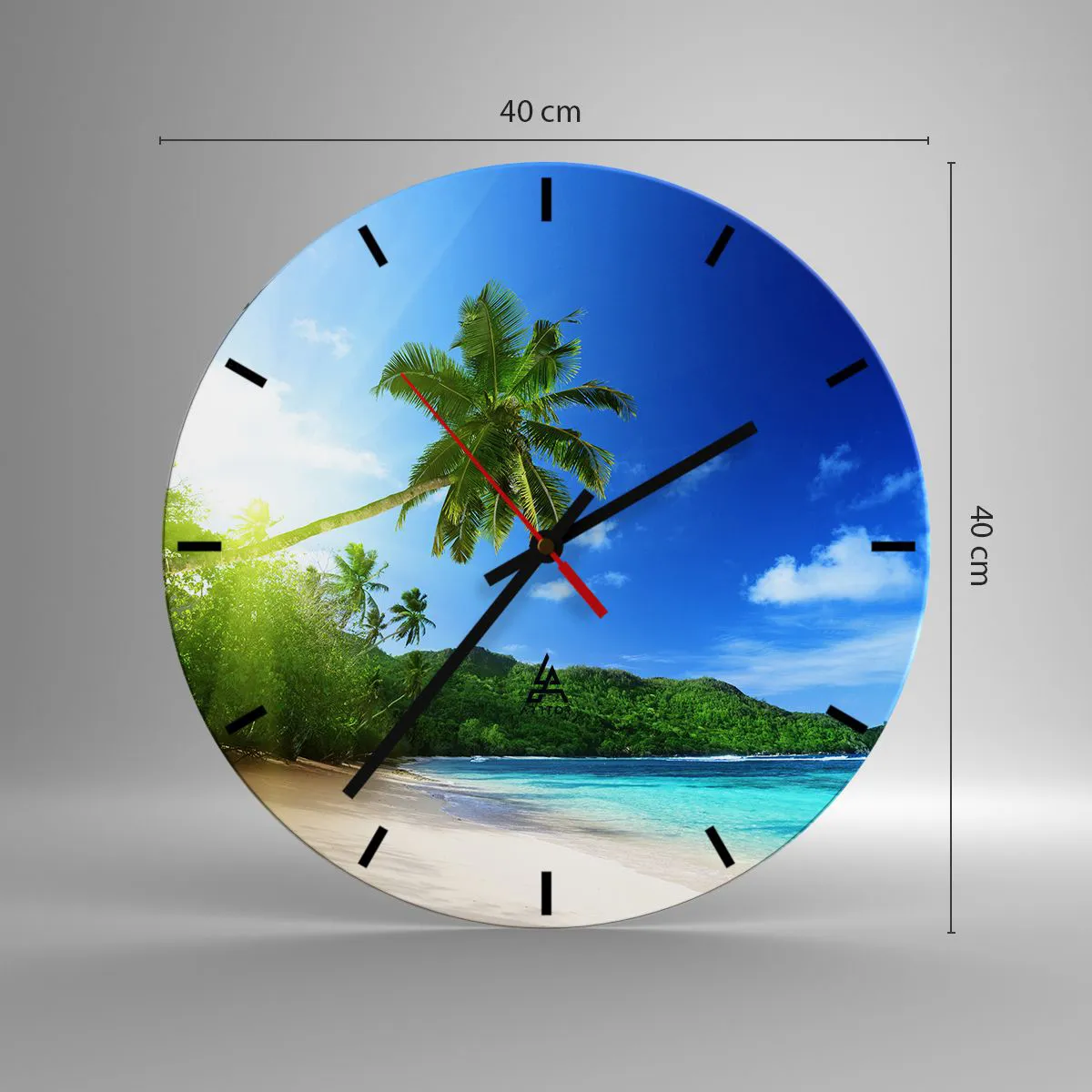 Orologio da parete - Orologio in Vetro - Il lieve tocco dei tropici - 40x40 cm