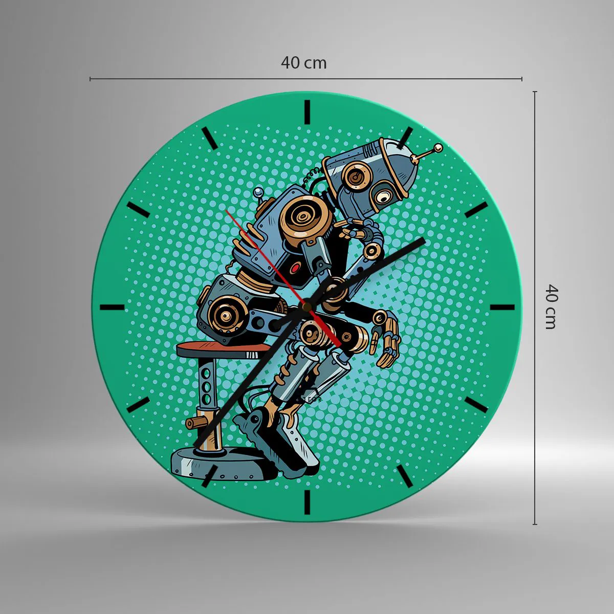 Wanduhr - Glasuhr - Über der Essenz des Seins - 40x40 cm