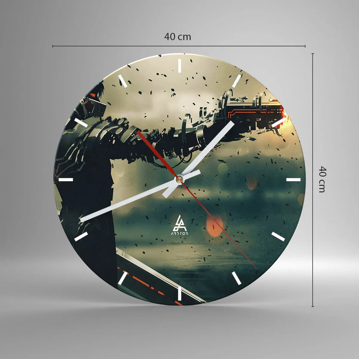 Wandklok - Klok - Dodelijke wapens - Je eigen Terminator - 40x40 cm