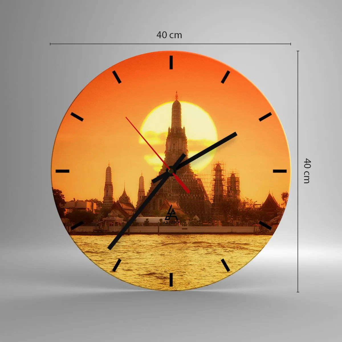 Ceas de perete - Ceas pe sticlă - Spre soare, mereu spre soare - 40x40 cm