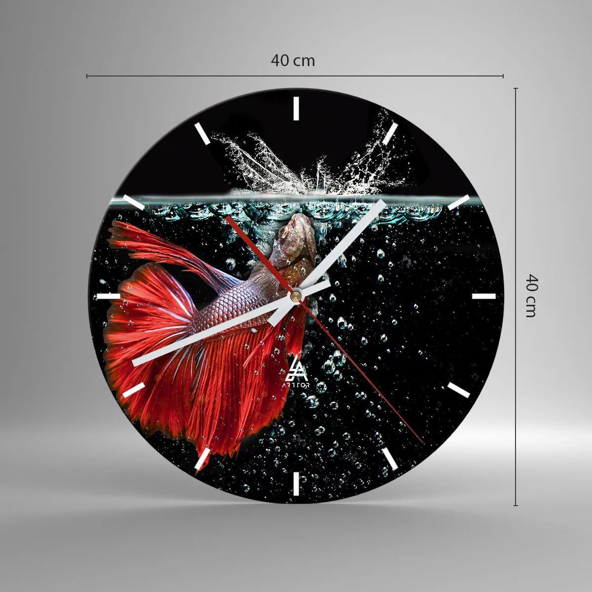 Wanduhr - Glasuhr - Du hast drei Wünsche - 40x40 cm