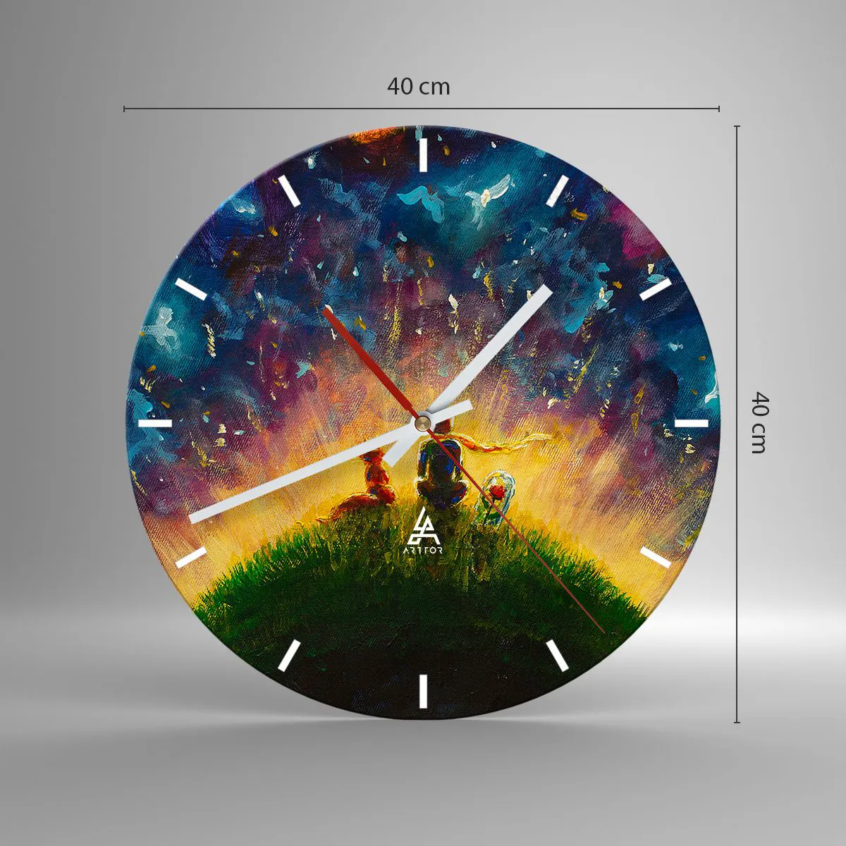 Zegar ścienny - Miłość i przyjaźń - cały świat - 40x40 cm