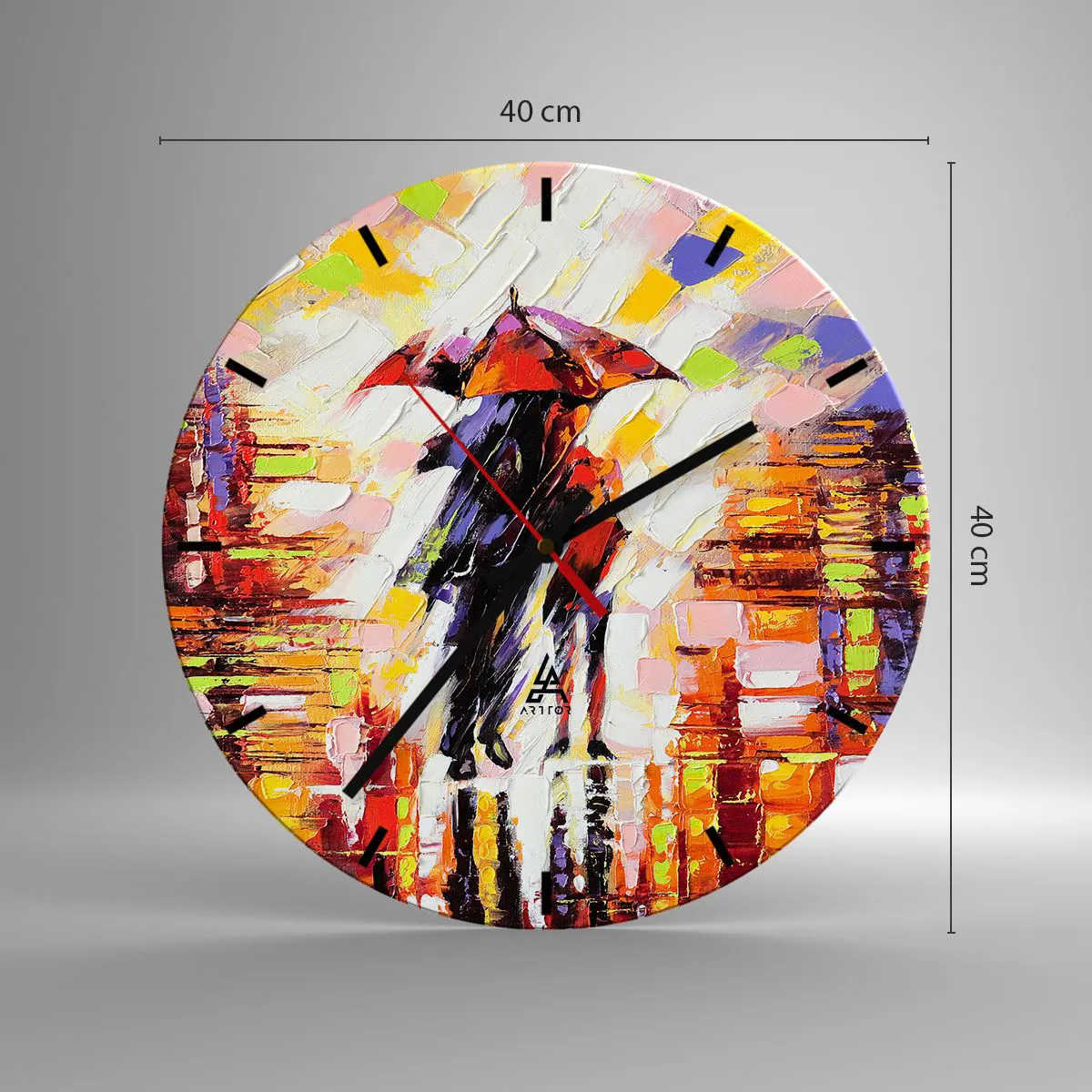 Horloge murale - Pendule murale - Ensemble à travers la nuit et la pluie - 40x40 cm