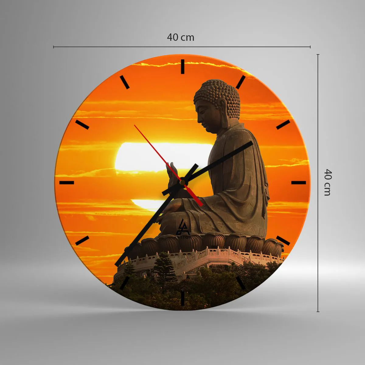 Väggklocka - Klocka på glas - Utan rädsla för världen - 40x40 cm