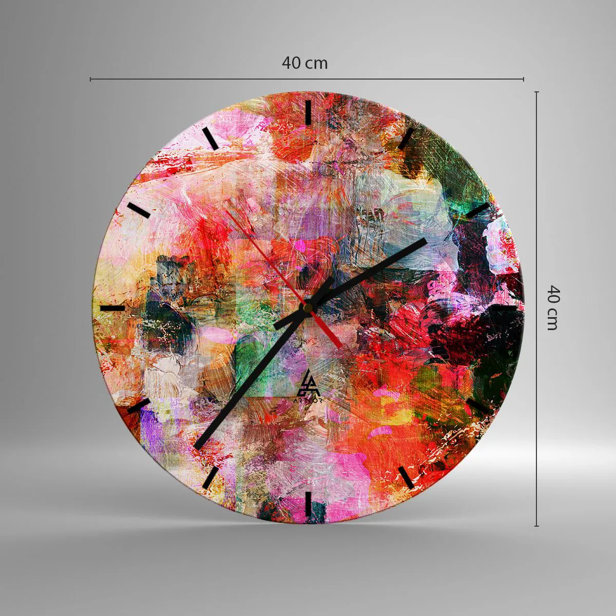 Relógio de parede - Relógio em vidro - Viagem rosa - 40x40 cm