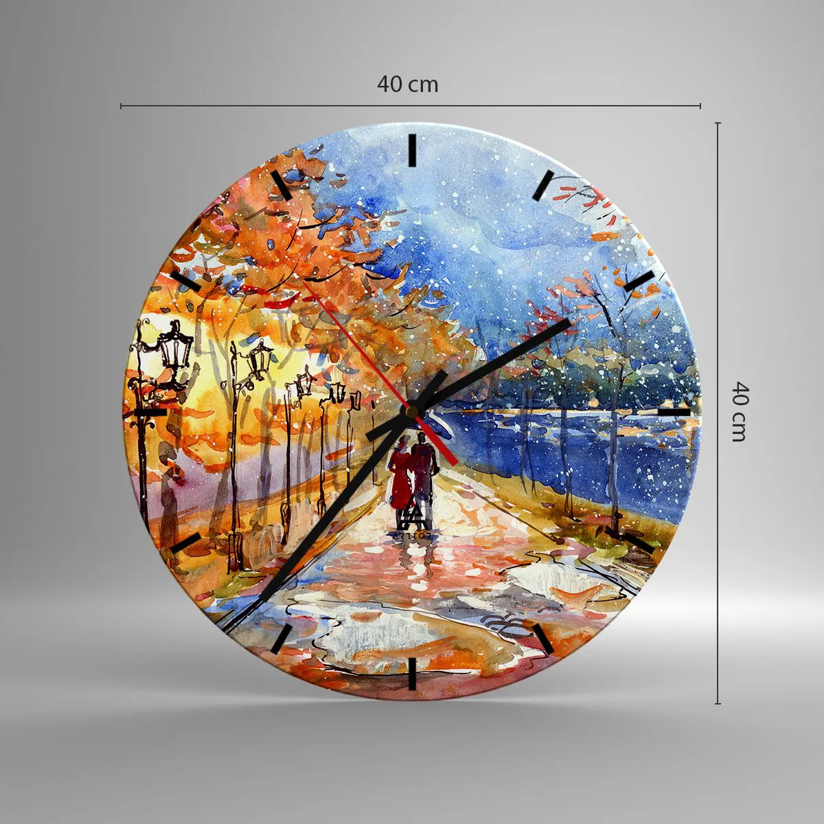 Nástěnné hodiny - Společně k hranici času - 40x40 cm