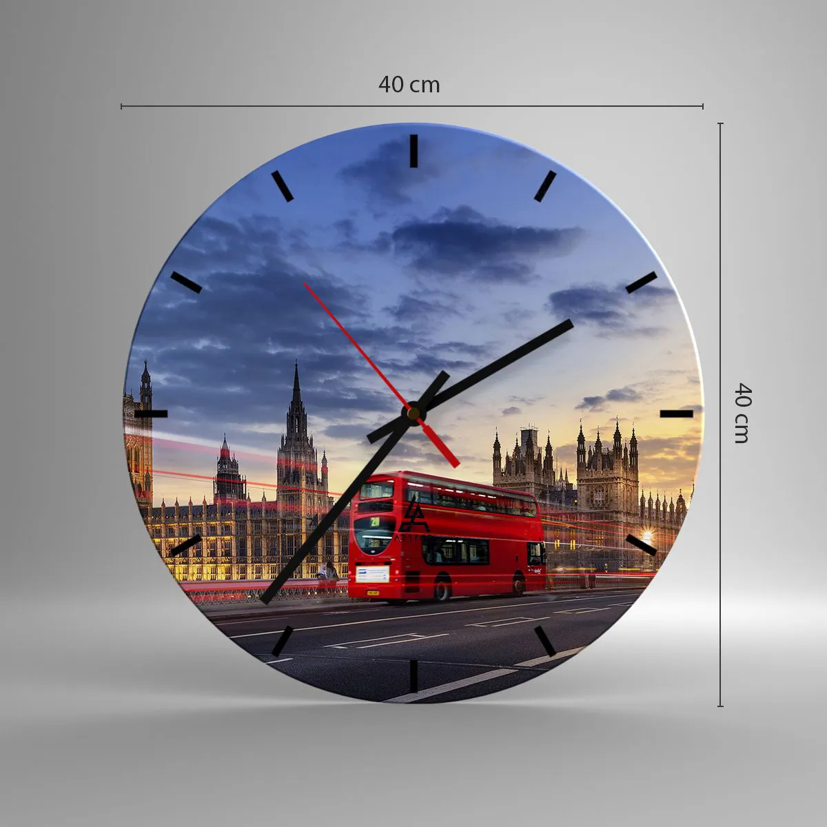 Reloj de pared - Reloj de vidrio - Lo más característico - 40x40 cm