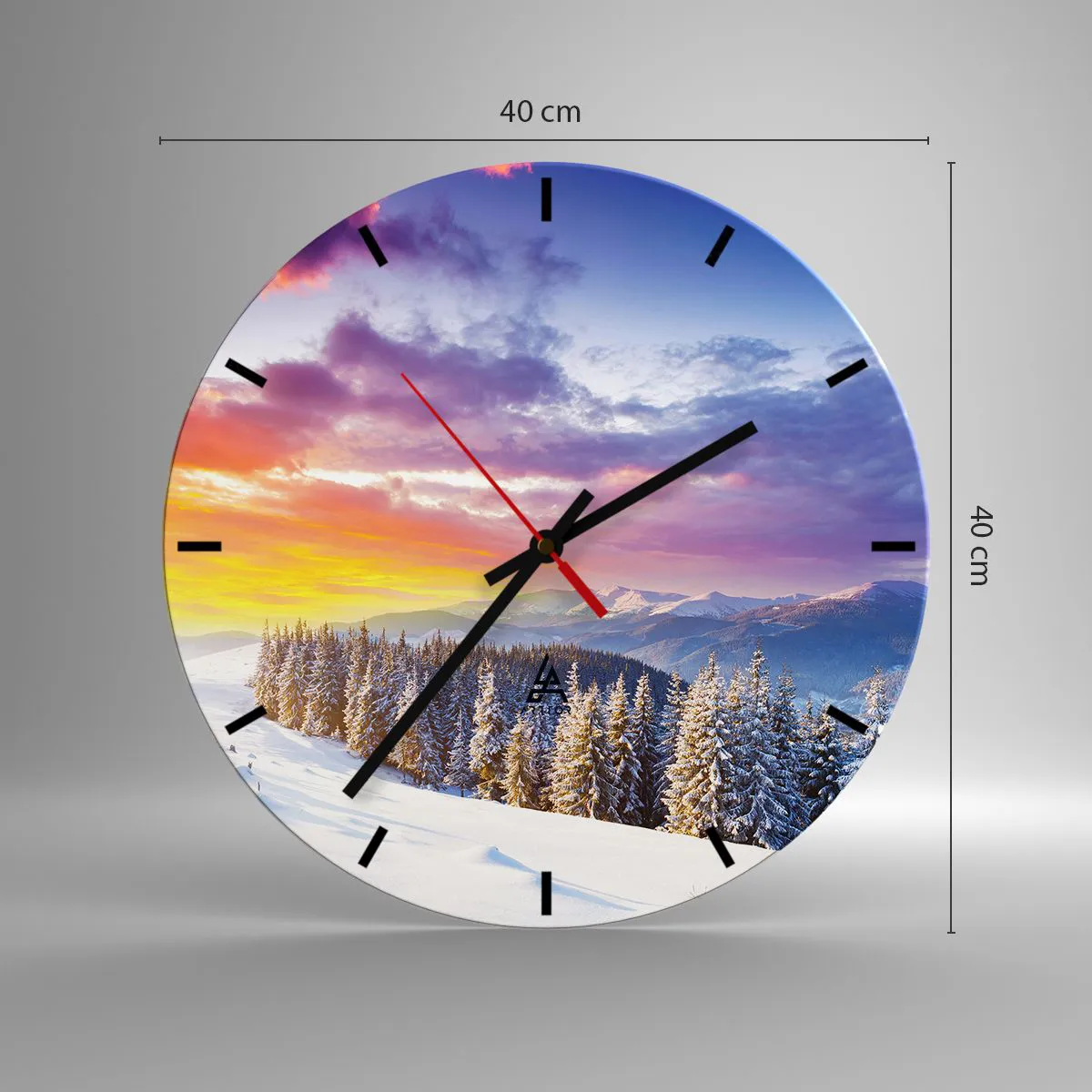 Reloj de pared - Reloj de vidrio - Día blanco - 40x40 cm