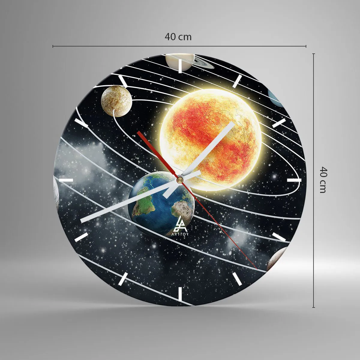 Wanduhr - Glasuhr - Kosmischer Tanz - 40x40 cm