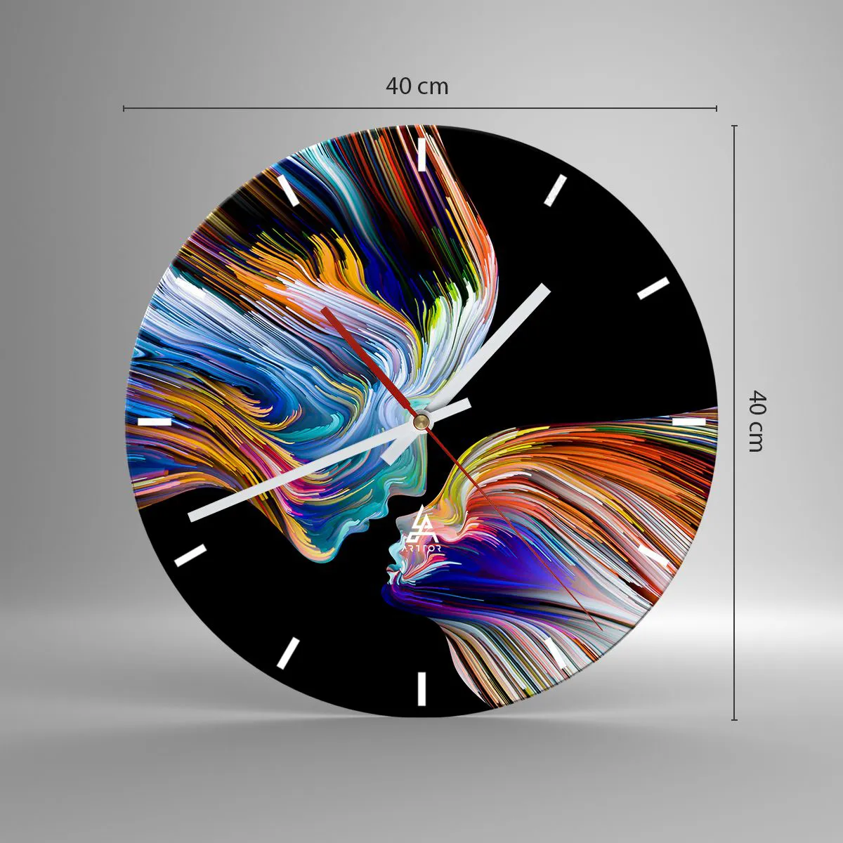 Wandklok - Klok - Een samensmelting van energie en licht - 40x40 cm