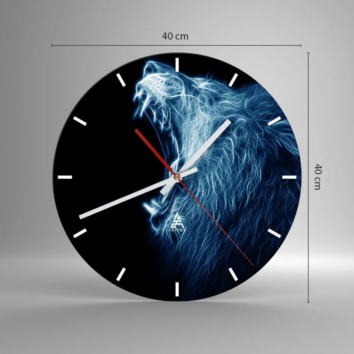 Ceas de perete - Ceas pe sticlă - Mânia înflăcărată a regelui - 40x40 cm
