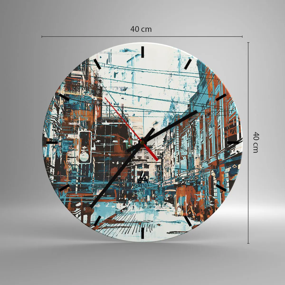 Ceas de perete - Ceas pe sticlă - Un traseu printr-un oraș binecunoscut - 40x40 cm