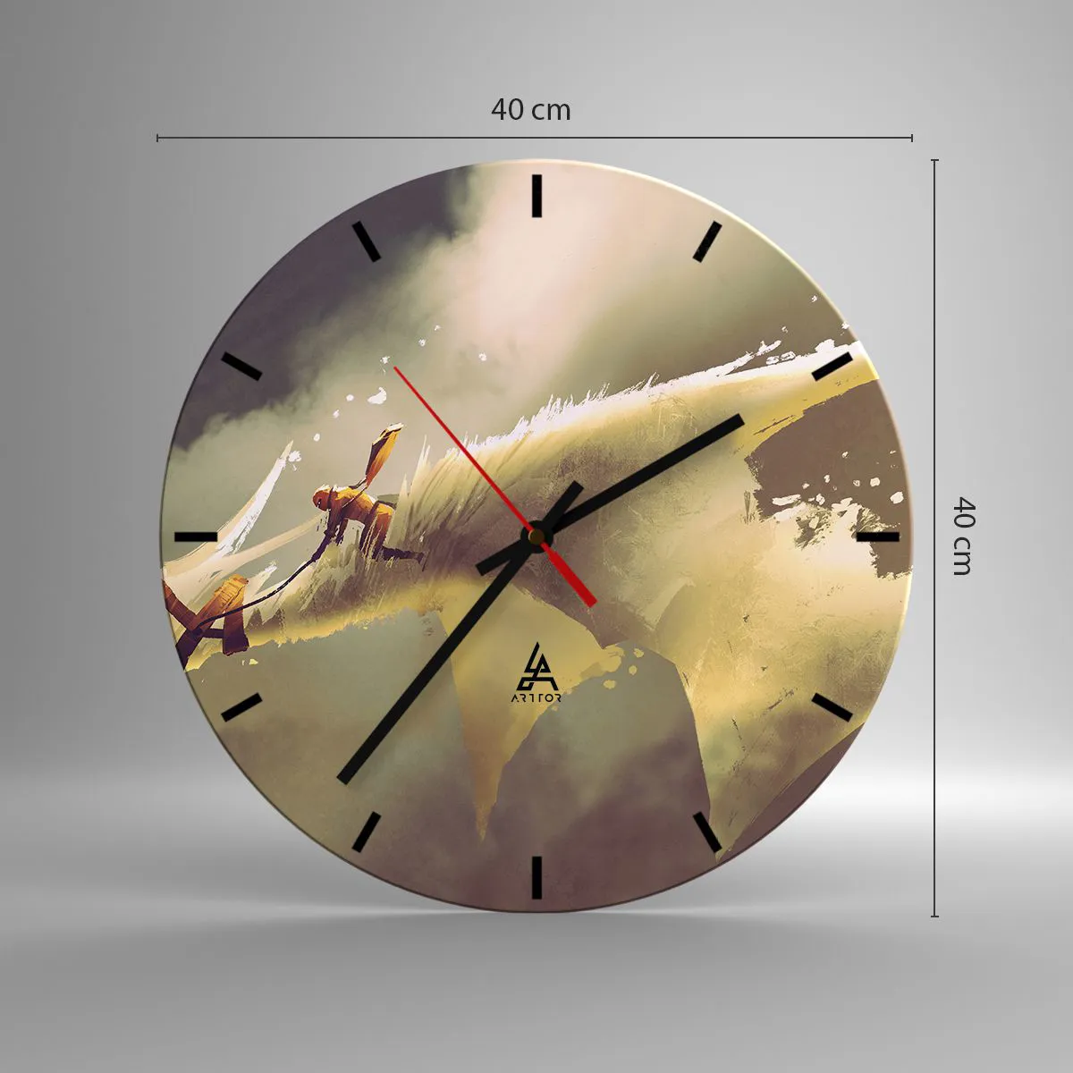 Wanduhr - Glasuhr - Die Welt zur Rettung - 40x40 cm