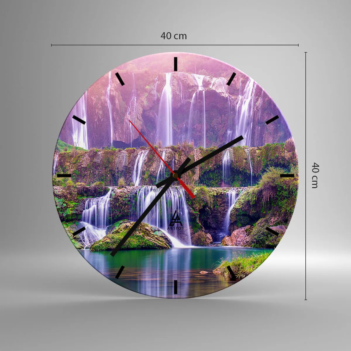 Ceas de perete - Ceas pe sticlă - Scara către cer - 40x40 cm