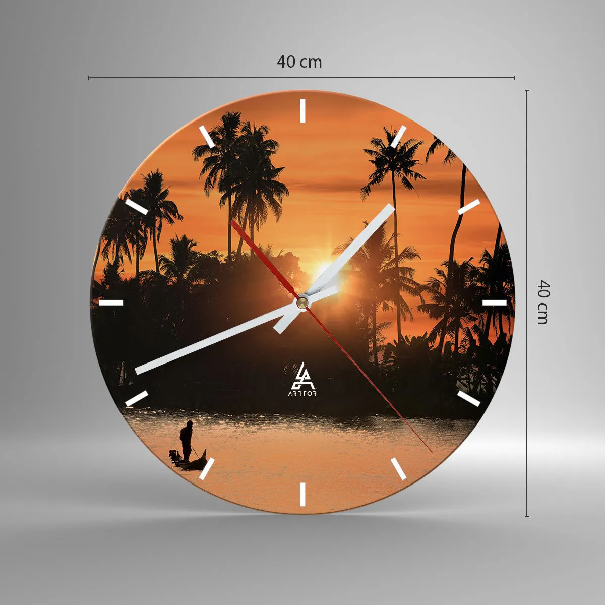 Wanduhr - Glasuhr - Zeit zum Entspannen - 40x40 cm