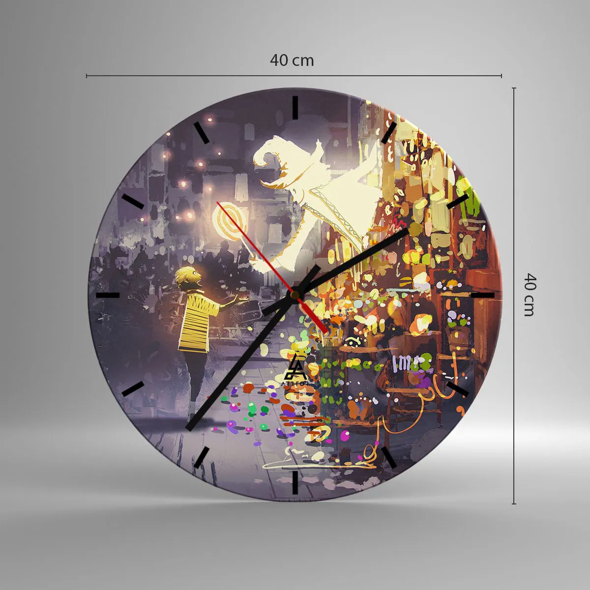 Ceas de perete - Ceas pe sticlă - Vrăjitoria există - 40x40 cm