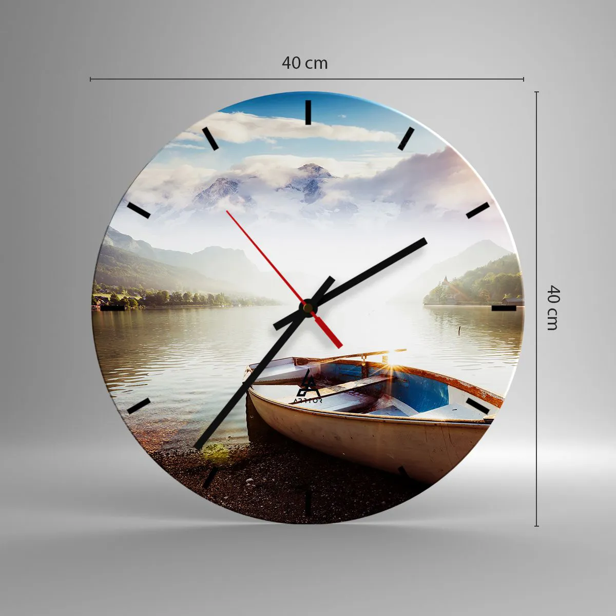 Vægur, Uret - Over store og klare vande - 40x40 cm