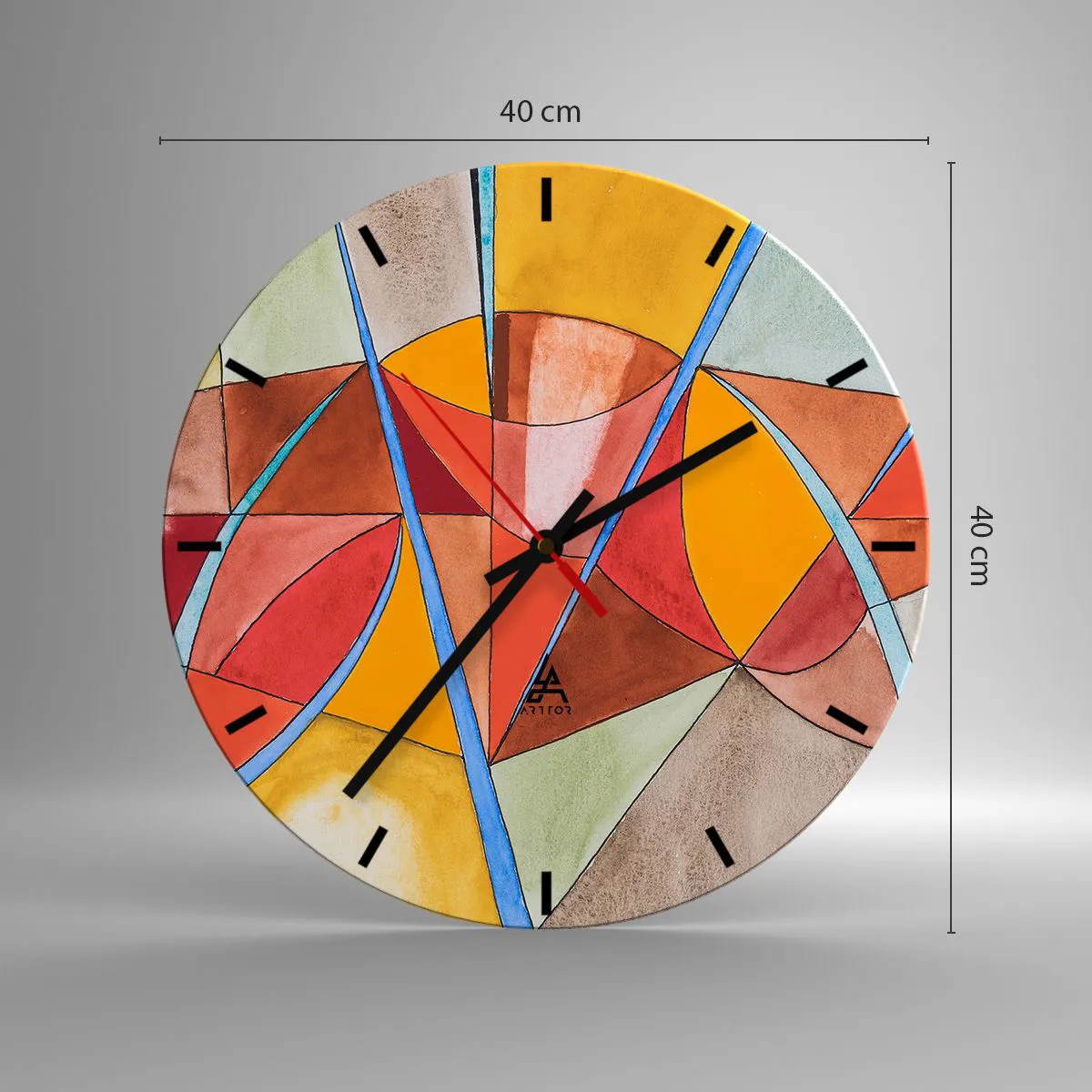 Wanduhr - Glasuhr - Das Karussell, das Traumkarussell - 40x40 cm