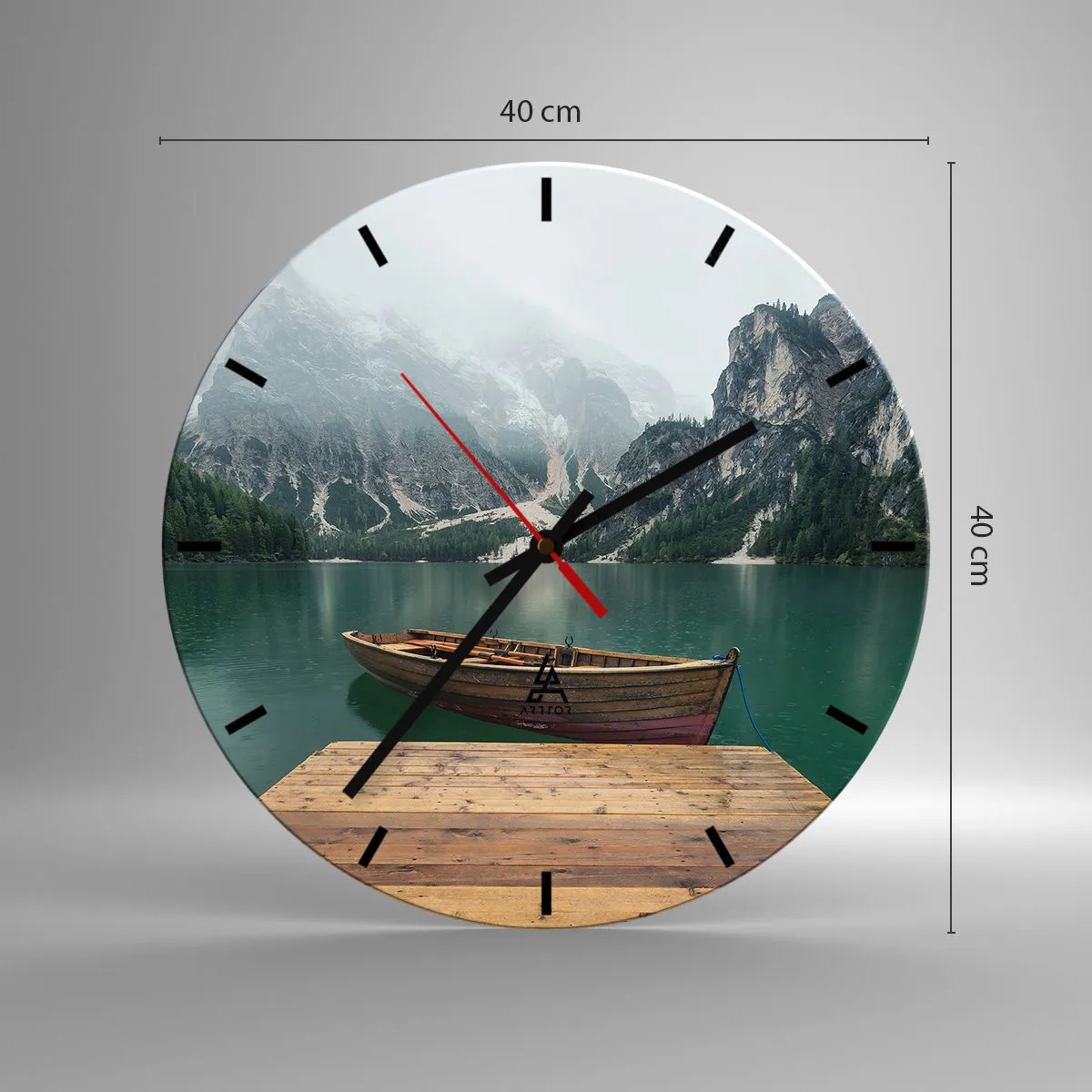 Reloj de pared - Reloj de vidrio - Paisaje inolvidable - 40x40 cm