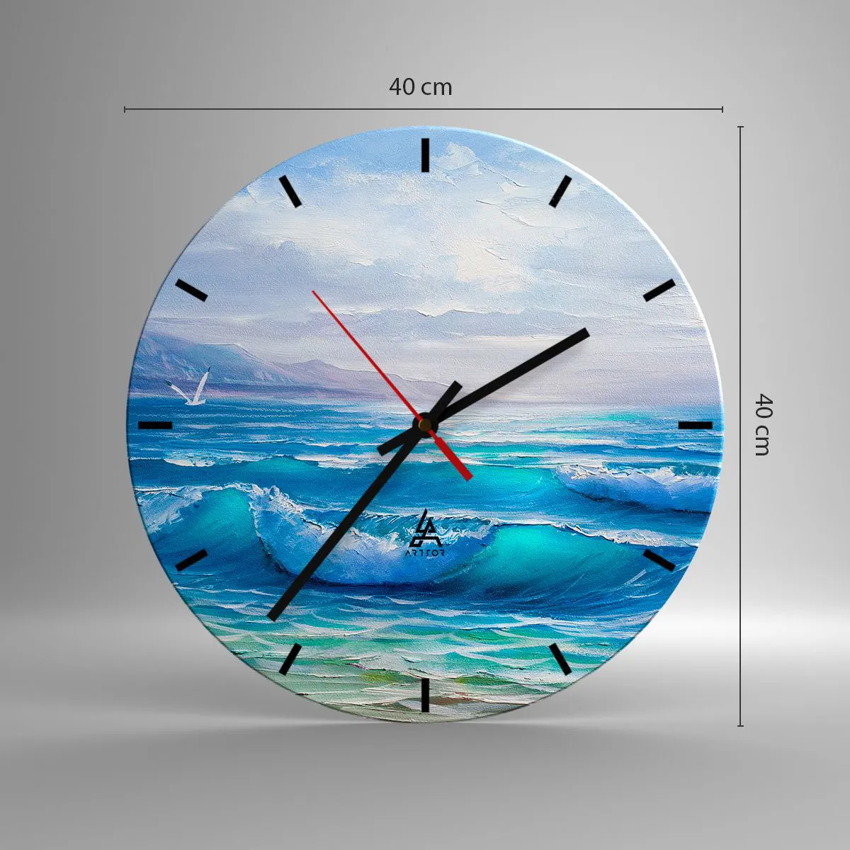 Wanduhr - Glasuhr - Es bringt Erleichterung - 40x40 cm