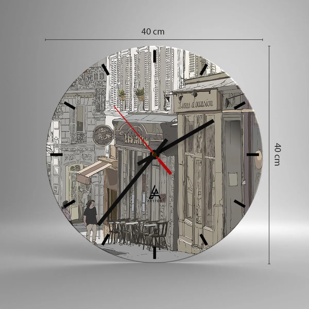 Relógio de parede - Relógio em vidro - Alegrias urbanas - 40x40 cm