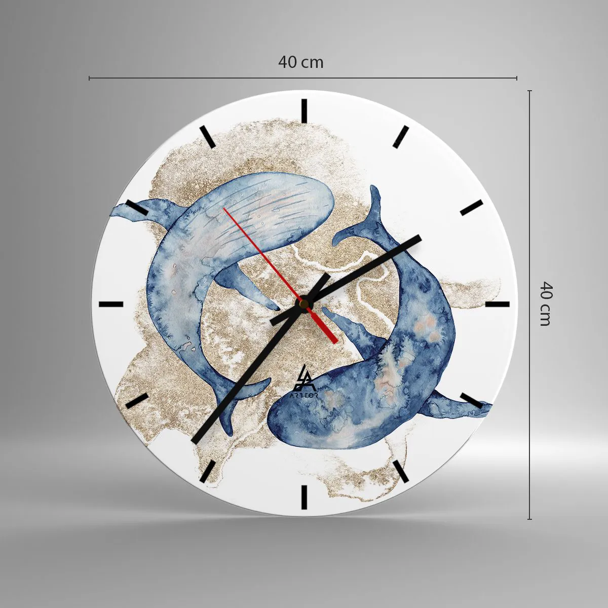 Wanduhr - Glasuhr - Freundschaft oder Liebe? - 40x40 cm