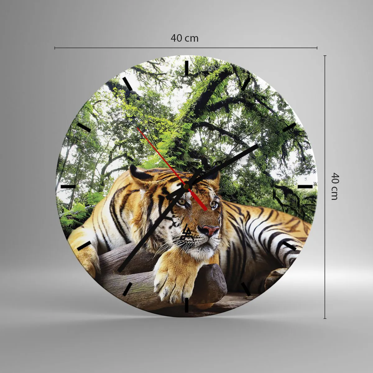 Reloj de pared - Reloj de vidrio - Atentamente - 40x40 cm