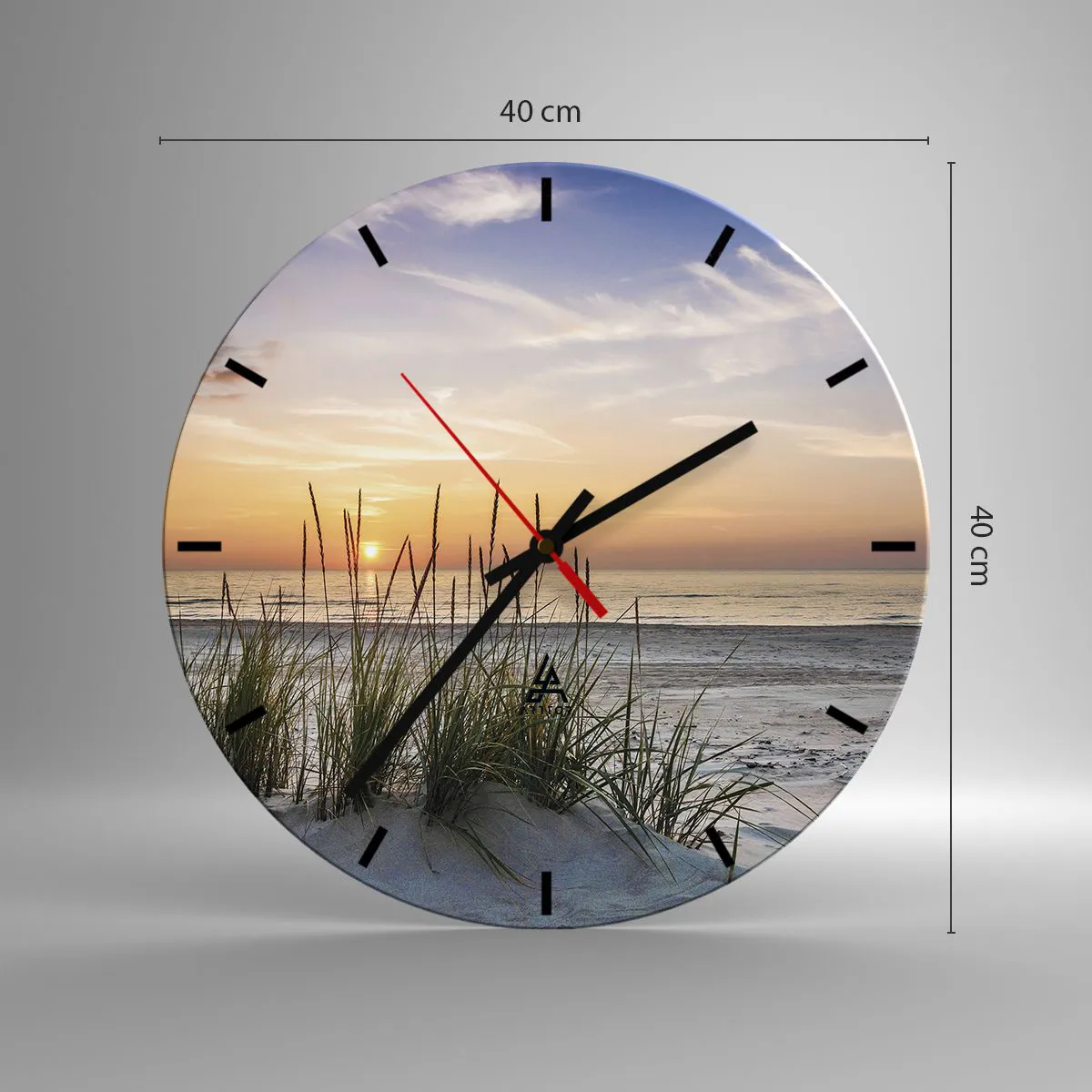 Wanduhr - Glasuhr - Schau, denk, fühl - 40x40 cm