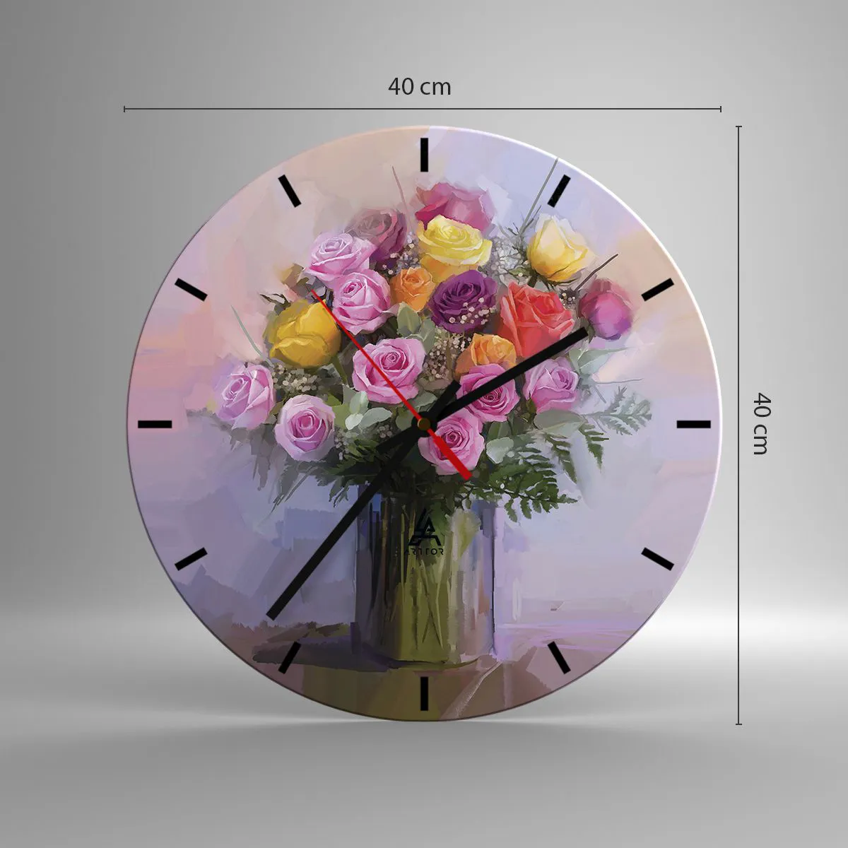 Orologio da parete - Orologio in Vetro - Bellezza immobile - 40x40 cm