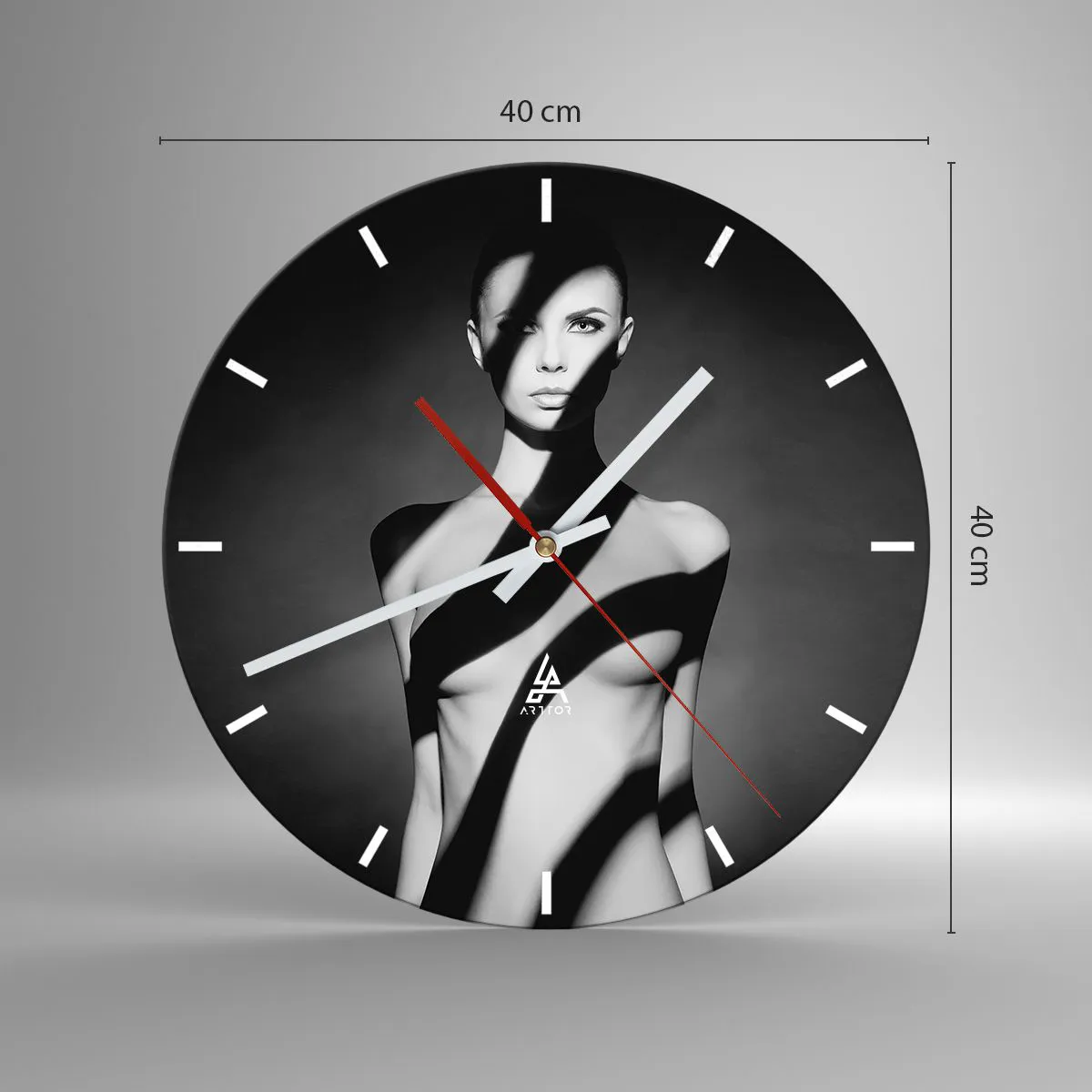 Vægur, Uret - I blænding og skygge - 40x40 cm